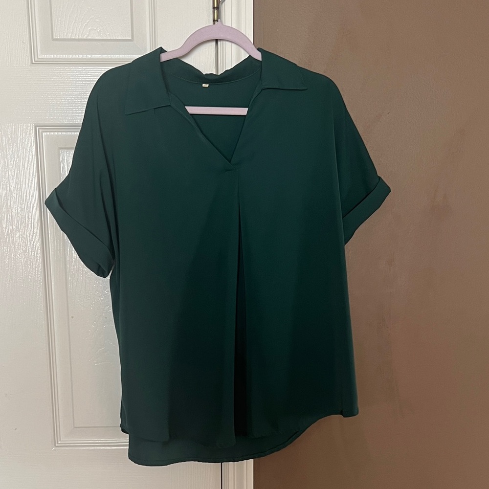 SHEIN Dark Green Blouse